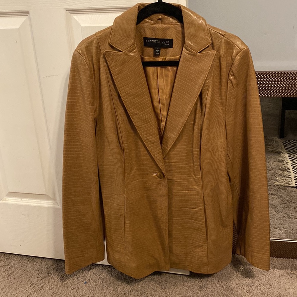 Vintage Kenneth Cole Genuine Leather Oversized Blazer sz L